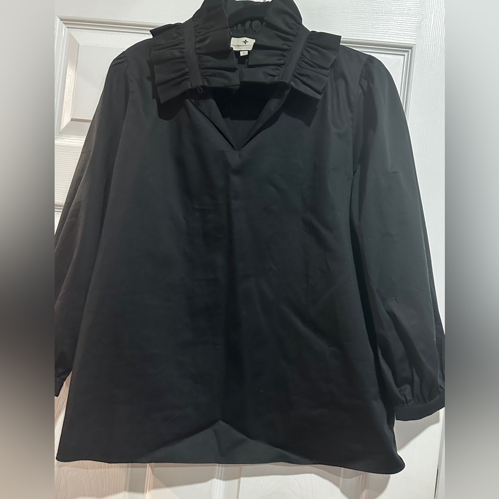 Tuckernuck Bouvier Ruffle Neck Blouse
